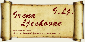 Irena Ljeskovac vizit kartica